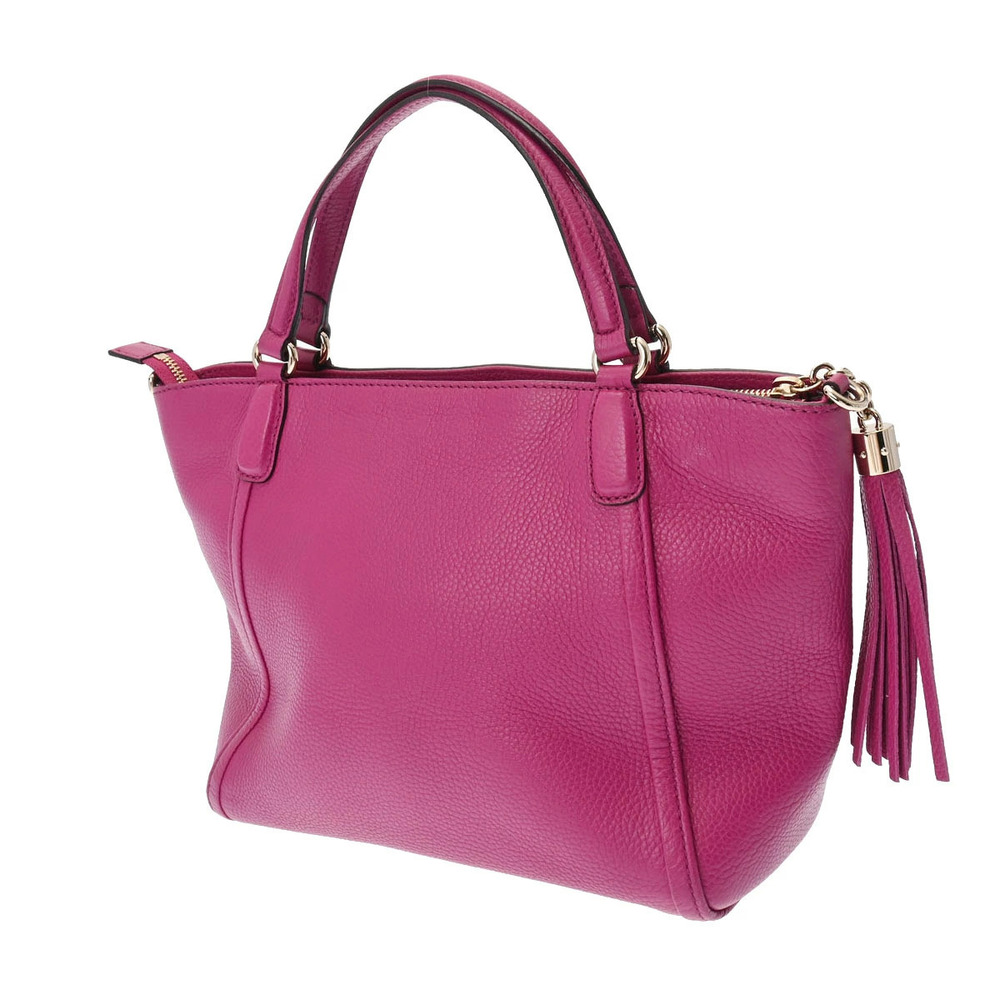 Gucci Soho Bag Purple Tassel Handbag Leather Purple